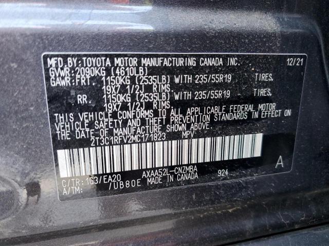 2T3C1RFV2MC171823 - 2021 TOYOTA RAV4 XLE PREMIUM GRAY photo 13