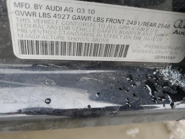 WAUFFAFL4AN057674 - 2010 AUDI A4 PREMIUM PLUS BLACK photo 12