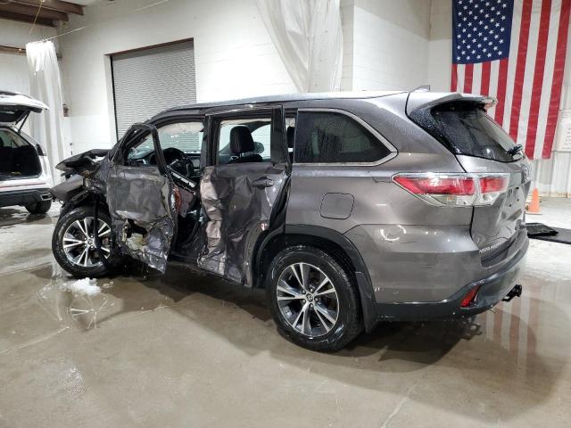 5TDJKRFH0GS352177 - 2016 TOYOTA HIGHLANDER XLE GRAY photo 2