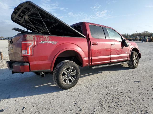 1FTEW1EG4FFC19999 - 2015 FORD F150 SUPERCREW RED photo 3