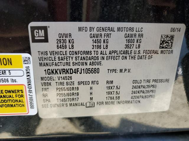 1GKKVRKD4FJ105680 - 2015 GMC ACADIA SLT-1 BLUE photo 13