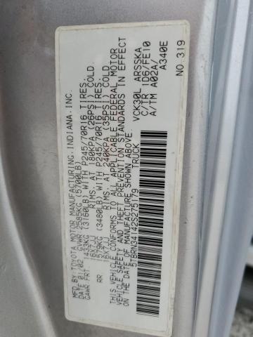 5TBRN34142S275179 - 2002 TOYOTA TUNDRA ACCESS CAB SR5 SILVER photo 12