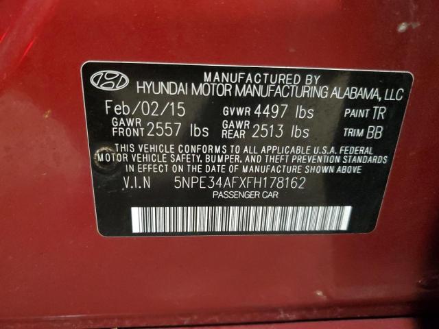 5NPE34AFXFH178162 - 2015 HYUNDAI SONATA SPORT BURGUNDY photo 12