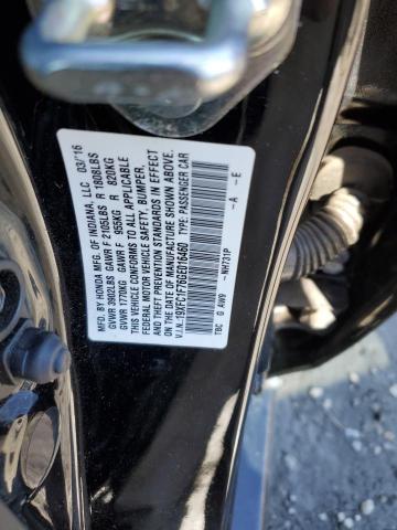 19XFC1F76GE016460 - 2016 HONDA CIVIC EXL შავი ფოტო 12
