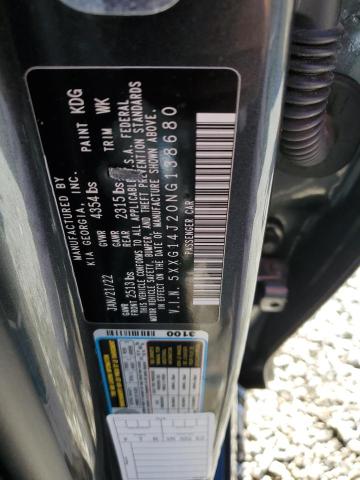 5XXG14J20NG138680 - 2022 KIA K5 LXS GRAY photo 12