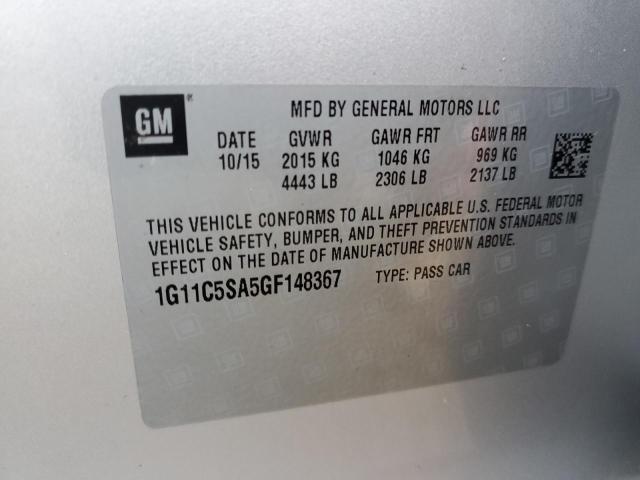 1G11C5SA5GF148367 - 2016 CHEVROLET MALIBU LIM LT 银色 照片 13