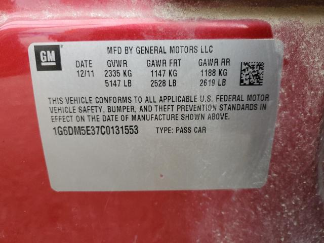 1G6DM5E37C0131553 - 2012 CADILLAC CTS PERFORMANCE COLLECTION Rot Foto 12