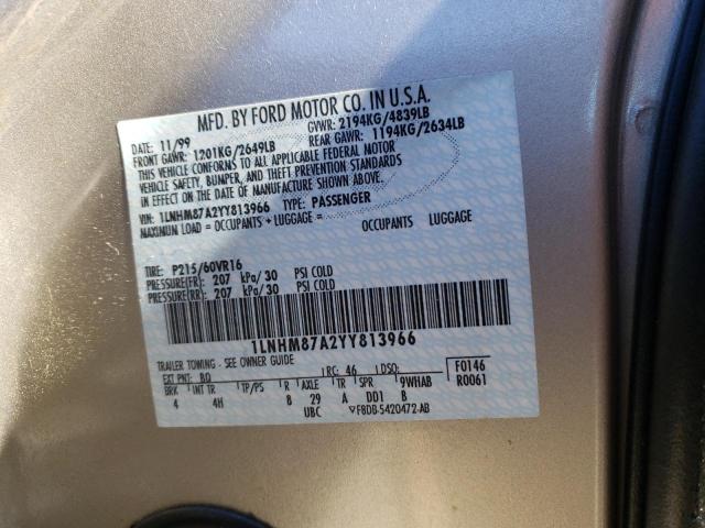 1LNHM87A2YY813966 - 2000 LINCOLN LS 棕色 照片 12