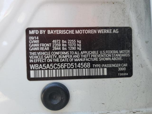 WBA5A5C56FD514568 - 2015 BMW 528 I WHITE photo 12