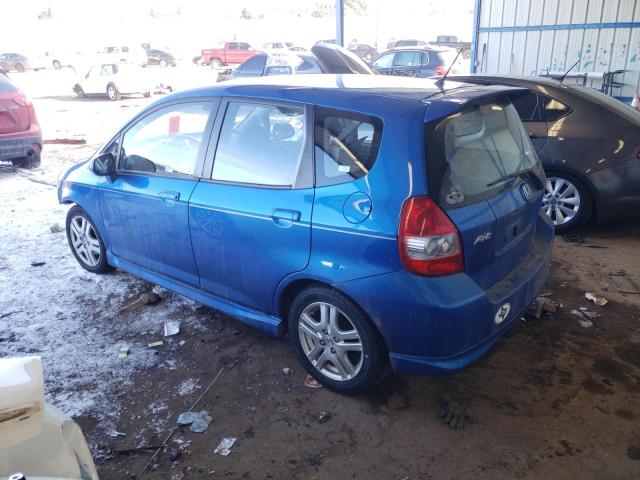 JHMGD38667S049651 - 2007 HONDA FIT S BLUE photo 2