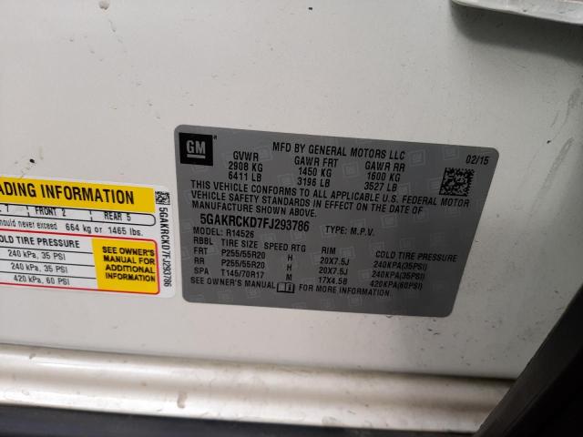 5GAKRCKD7FJ293786 - 2015 BUICK ENCLAVE CREAM photo 13