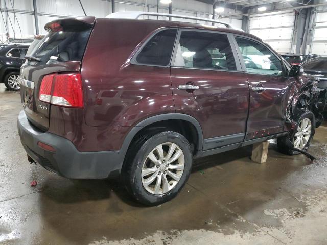 5XYKUDA20BG063309 - 2011 KIA SORENTO EX BURGUNDY photo 3