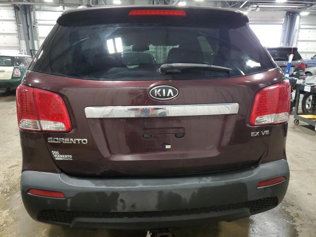 5XYKUDA20BG063309 - 2011 KIA SORENTO EX BURGUNDY photo 6