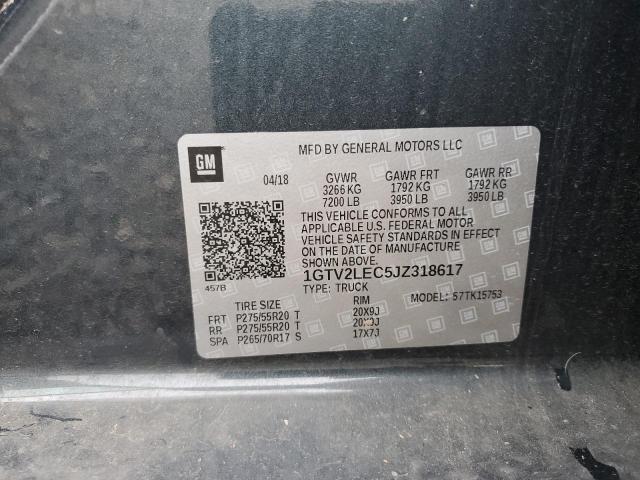 1GTV2LEC5JZ318617 - 2018 GMC SIERRA K1500 CHARCOAL photo 12