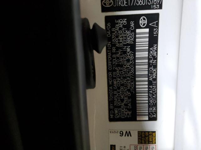 JTKDE177360137897 - 2006 TOYOTA SCION TC თეთრი ფოტო 12