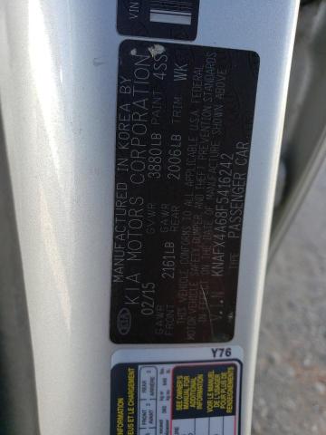 KNAFX4A68F5416242 - 2015 KIA FORTE LX SILVER photo 13