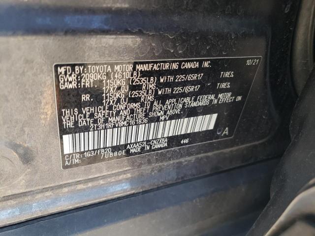 2T3H1RFV8MC161836 - 2021 TOYOTA RAV4 LE GRAY photo 13