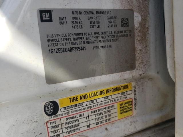 1G1ZE5EU4BF395441 - 2011 CHEVROLET MALIBU LTZ თეთრი ფოტო 12