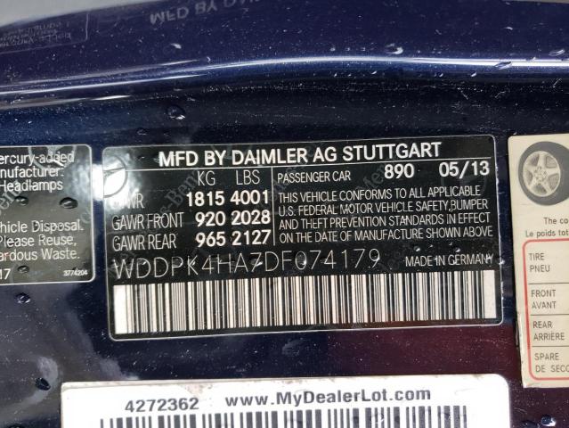 WDDPK4HA7DF074179 - 2013 MERCEDES-BENZ SLK 250 BLUE photo 12