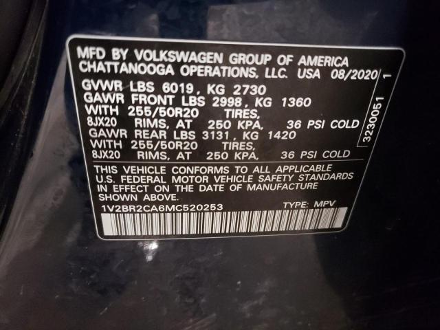 1V2BR2CA6MC520253 - 2021 VOLKSWAGEN ATLAS SEL Mavi foto 13