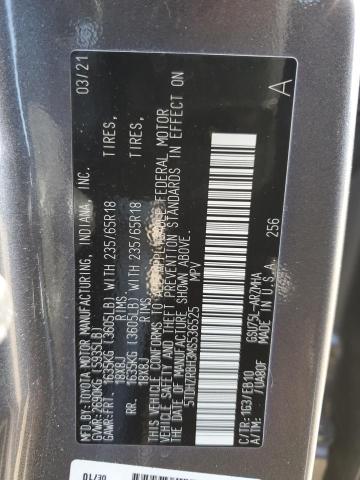 5TDHZRBH3MS536525 - 2021 TOYOTA HIGHLANDER XLE Boz foto 12