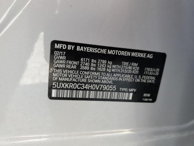 5UXKR0C34H0V79055 - 2017 BMW X5 XDRIVE35I SILVER photo 13
