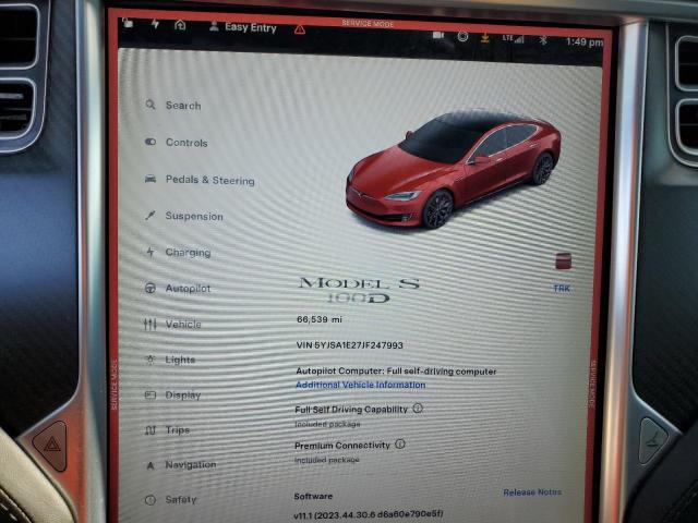 5YJSA1E27JF247993 - 2018 TESLA MODEL S RED photo 9