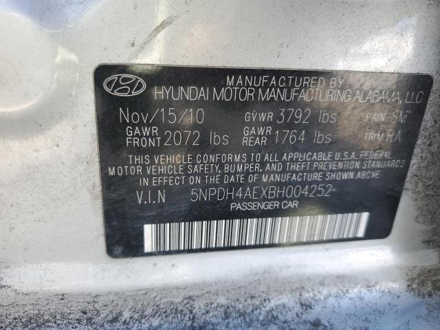 5NPDH4AEXBH004252 - 2011 HYUNDAI ELANTRA GLS SILVER photo 12