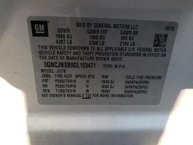 3GNCJNSB9GL153471 - 2016 CHEVROLET TRAX LS SILVER photo 13