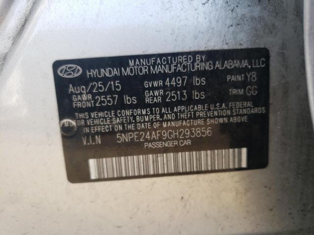 5NPE24AF9GH293856 - 2016 HYUNDAI SONATA SE SILVER photo 12