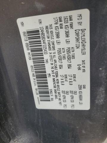 1D4HB58D44F225433 - 2004 DODGE DURANGO LIMITED GRAY photo 13