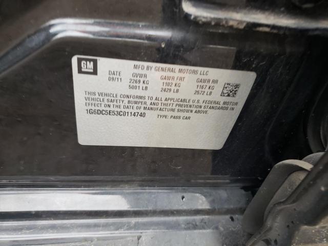 1G6DC5E53C0114740 - 2012 CADILLAC CTS BLACK photo 12