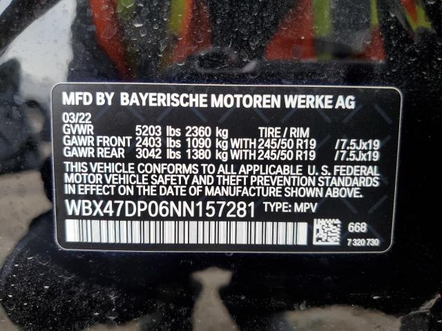 WBX47DP06NN157281 - 2022 BMW X3 SDRIVE30I BLACK photo 13