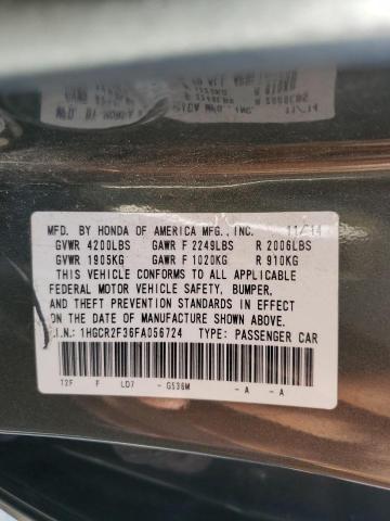 1HGCR2F36FA056724 - 2015 HONDA ACCORD LX GRAY photo 12