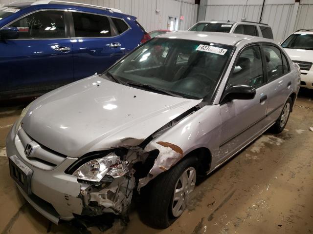 1HGES16385L015716 - 2005 HONDA CIVIC DX VP SILVER photo 1