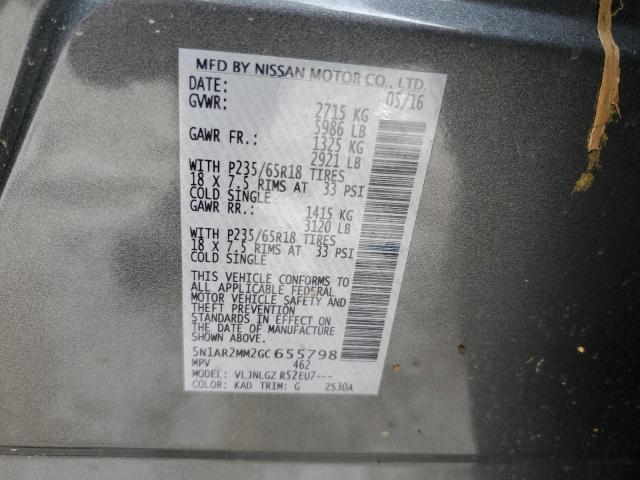 5N1AR2MM2GC655798 - 2016 NISSAN PATHFINDER S 灰色 照片 13