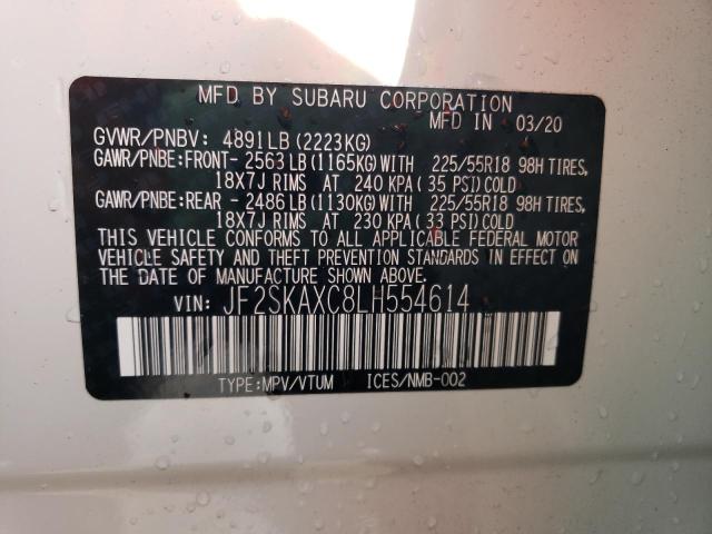 JF2SKAXC8LH554614 - 2020 SUBARU FORESTER TOURING 白色 照片 13