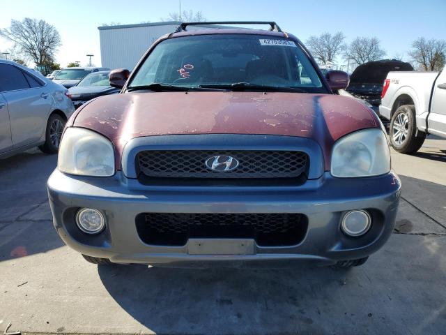 KM8SC13D22U206383 - 2002 HYUNDAI SANTA FE GLS MAROON photo 5