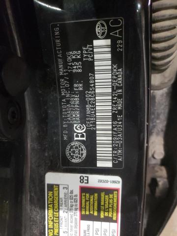 2T1BU4EE2BC654807 - 2011 TOYOTA COROLLA BASE BLACK photo 12