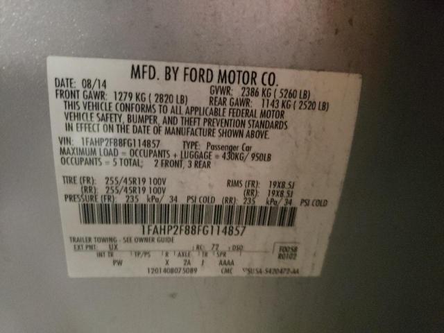 1FAHP2F88FG114857 - 2015 FORD TAURUS LIMITED SILVER photo 13