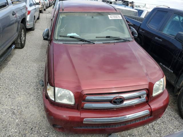 5TBRT34133S419778 - 2003 TOYOTA TUNDRA ACCESS CAB SR5 RED photo 5