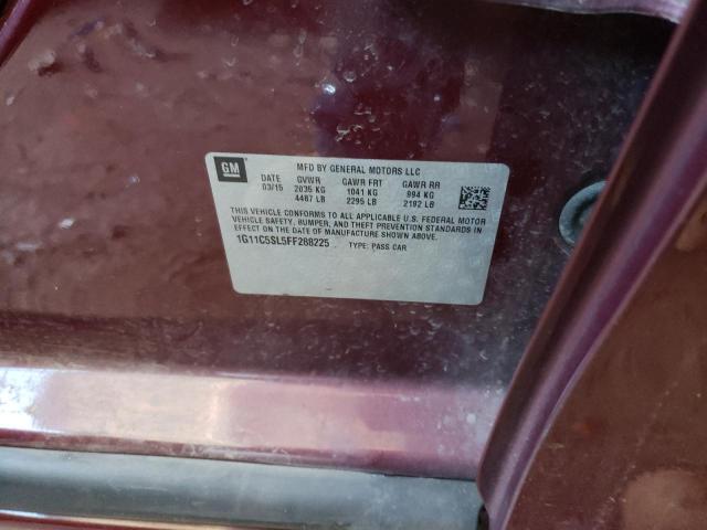 1G11C5SL5FF288225 - 2015 CHEVROLET MALIBU 1LT ბურგუნდია ფოტო 12