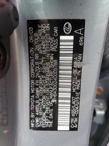 JTHBA30G240005788 - 2004 LEXUS ES 330 CHARCOAL photo 13