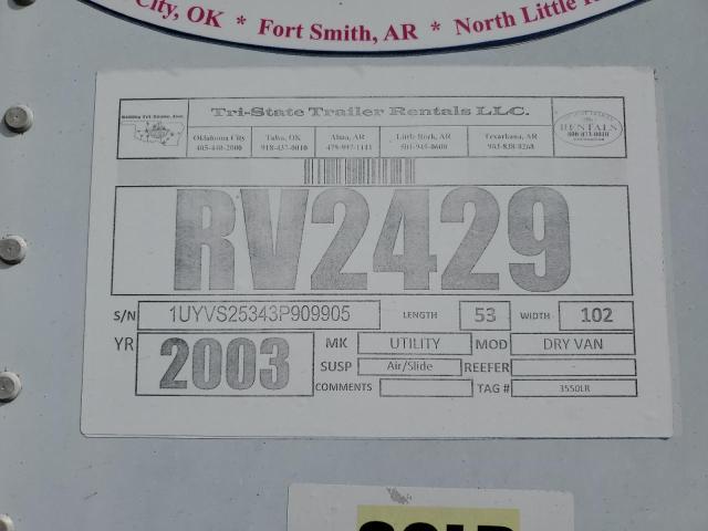1UYVS25343P909905 - 2003 UTILITY TRAILER 白色 照片 10