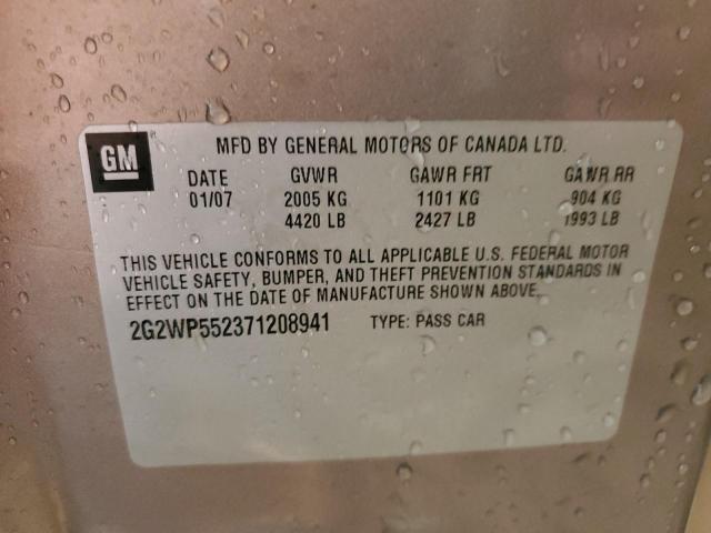 2G2WP552371208941 - 2007 PONTIAC GRAND PRIX 米色 照片 12