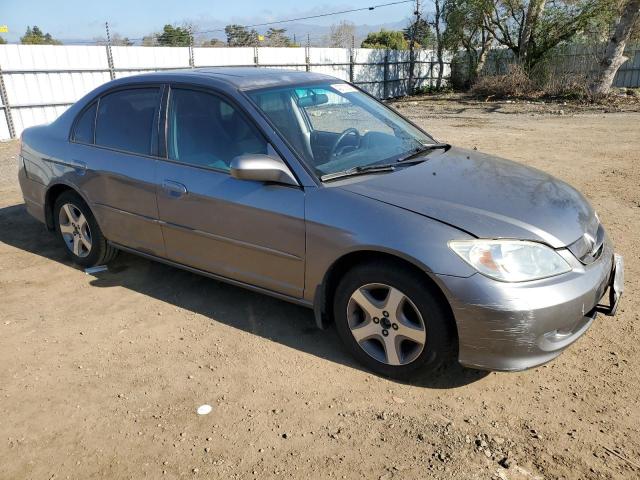 2HGES267X5H501689 - 2005 HONDA CIVIC EX GRAY photo 4