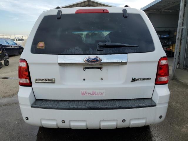 1FMCU49H58KA94616 - 2008 FORD ESCAPE HEV WHITE photo 6