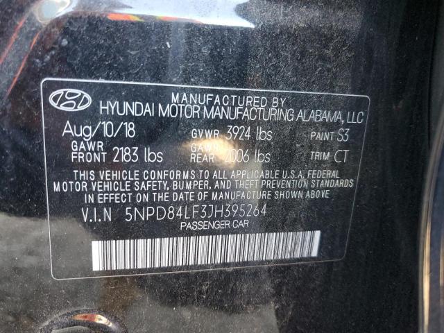 5NPD84LF3JH395264 - 2018 HYUNDAI ELANTRA SEL BLACK photo 13