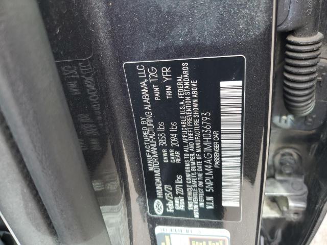 5NPLM4AG1MH036793 - 2021 HYUNDAI ELANTRA SEL GRAY photo 13