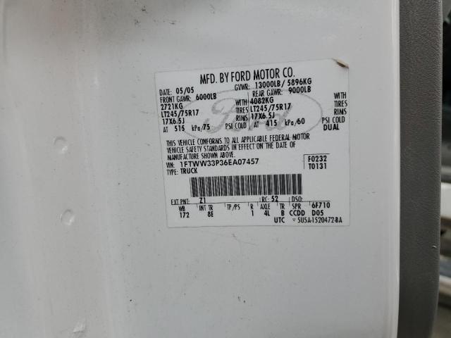 1FTWW33P36EA07457 - 2006 FORD F350 SUPER WHITE photo 12